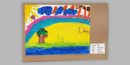 Obra niño mural V Foro Internacional de la UNESCO